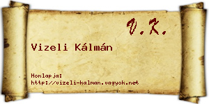 Vizeli Kálmán névjegykártya